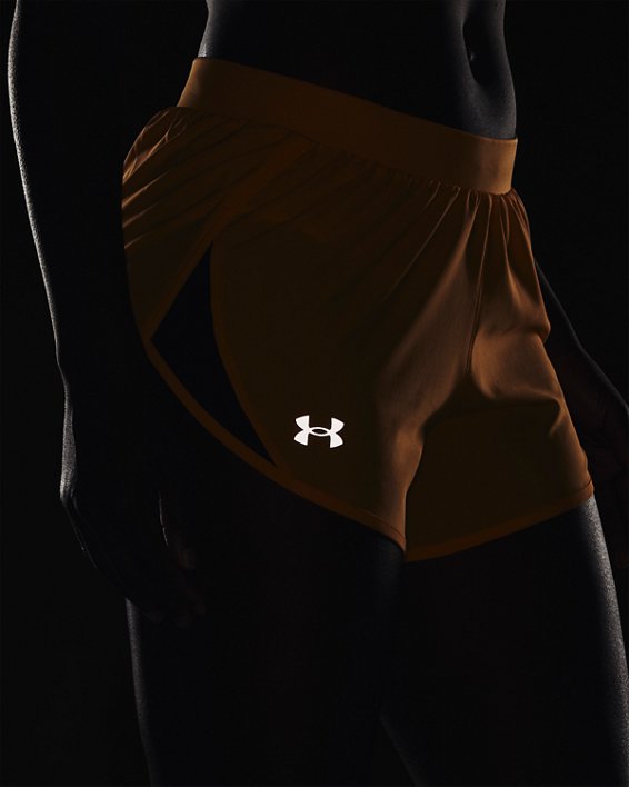 Women's UA Fly-By 2.0 Shorts, Yellow, pdpMainDesktop image number 3
